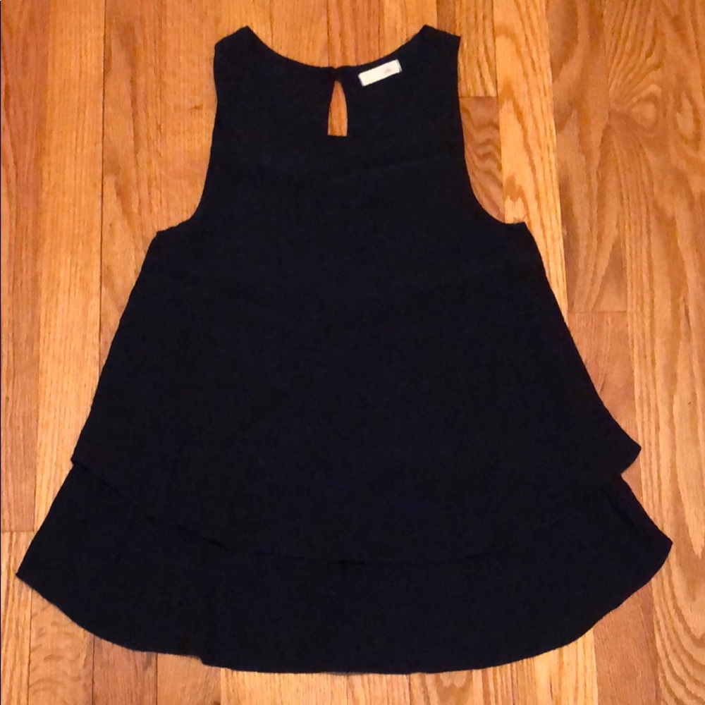 NBW Navy sleeveless keyhole back tank